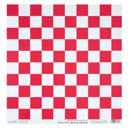 12" x 12" & White Check Double-Sided Cardstock Paper by Recollections